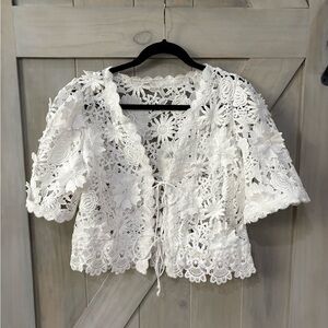 White Lace Floral Jacket